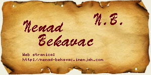 Nenad Bekavac vizit kartica